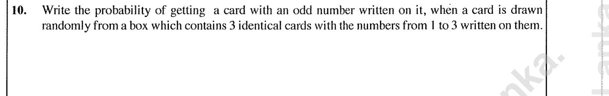 Paper I Part A Q10: Probability of drawing an odd-numbered card