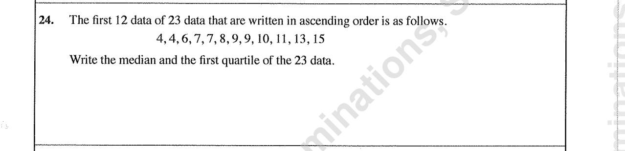 Paper I Part A Q24: Median and first quartile from partial ordered data