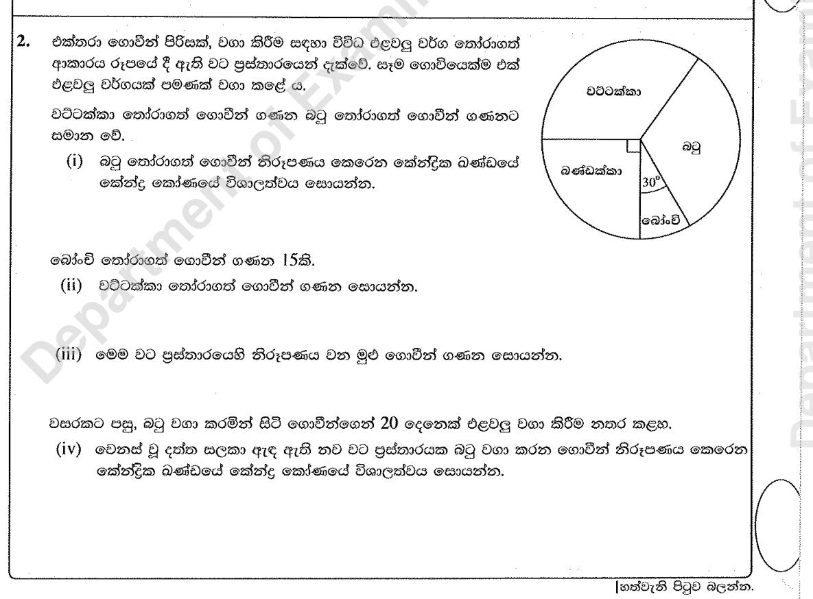 Paper I Part B Q2: Pie chart angles and numbers of farmers; redraw after change