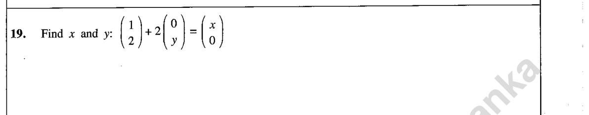 Paper I Part A Q19: Unknowns from a column-matrix equation