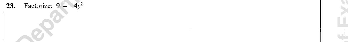 Paper I Part A Q23: Factorise a difference of two squares