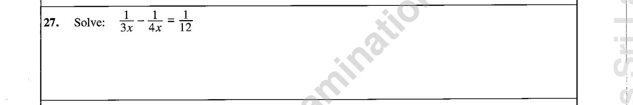 Paper I Part A Q27: Solve an equation with algebraic fractions