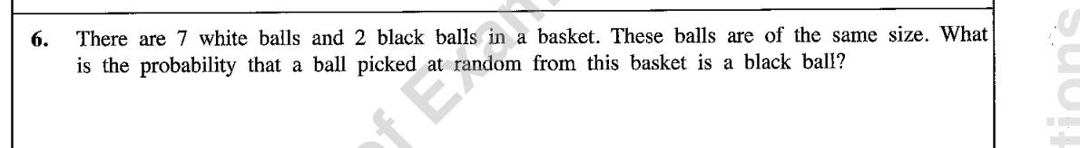Paper I Part A Q6: Probability of drawing a black ball