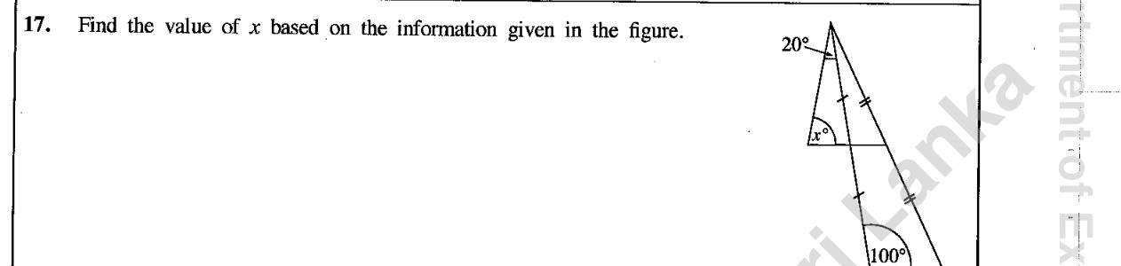 Paper I Part A Q17: Angle from the midpoint theorem in a triangle