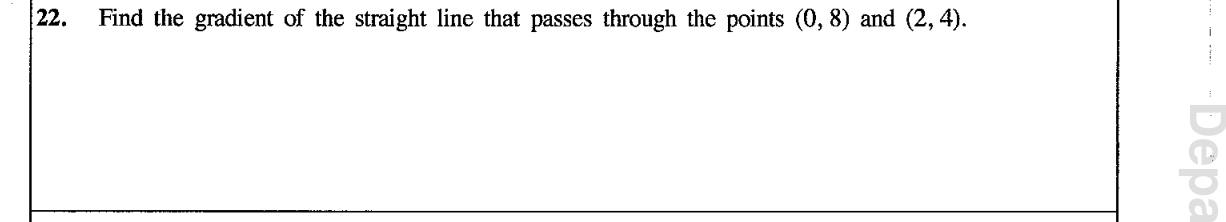 Paper I Part A Q22: Gradient of a line through two points