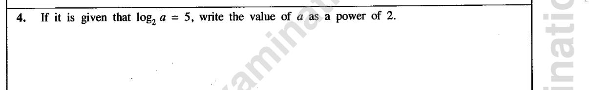 Paper I Part A Q4: Convert a base-2 logarithm to index form