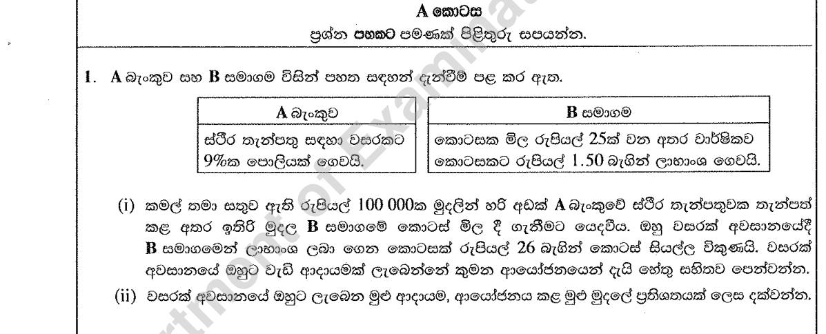Paper II Part A Q1: Compare fixed-deposit interest with share dividends and capital gain