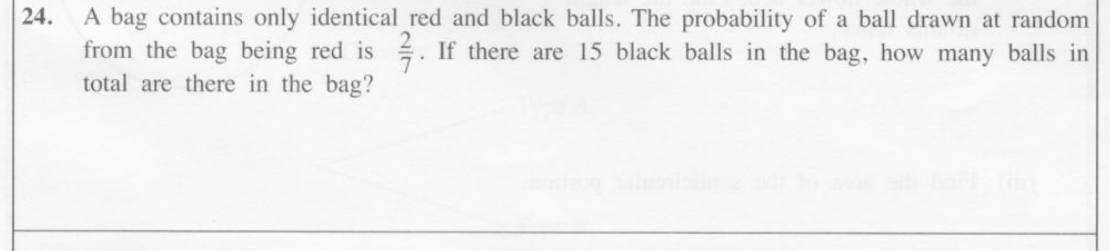 Paper I Part A Q24: Find a total from a probability