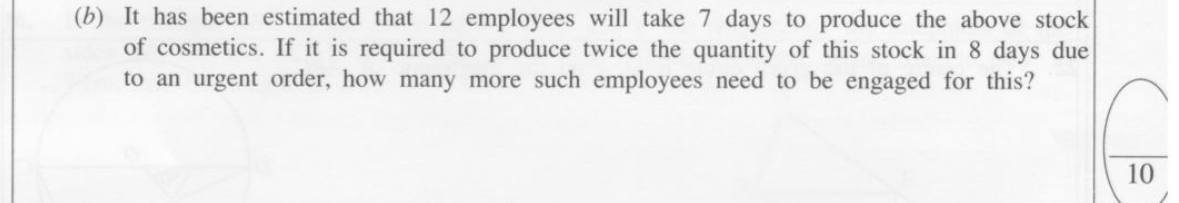 Paper I Part B Q1(b): Work in man-days with a doubled task and fewer days