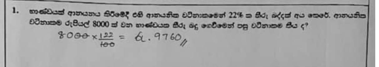 Paper I Part A Q1: Value of an item after adding a percentage customs duty