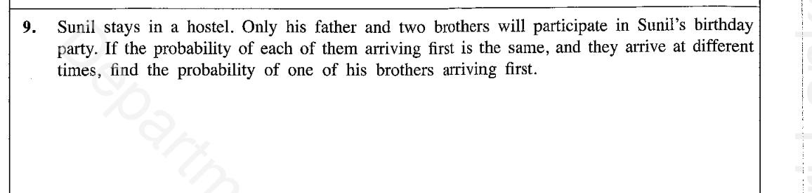 Paper I Part A Q9: Probability one of two brothers arrives first