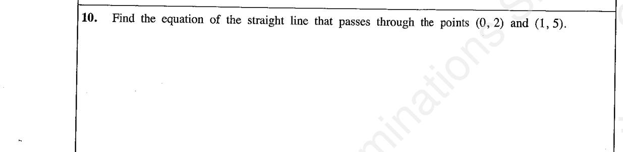 Paper I Part A Q10: Equation of a straight line through two points