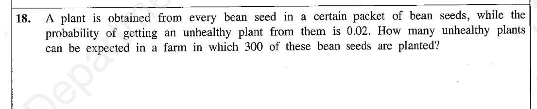 Paper I Part A Q18: Expected number from a probability