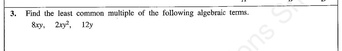 Paper I Part A Q3: Least common multiple of three algebraic terms