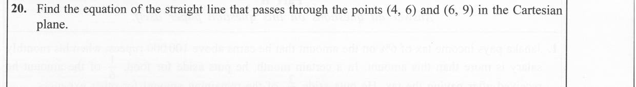 Paper I Part A Q20: Equation of a line through two points