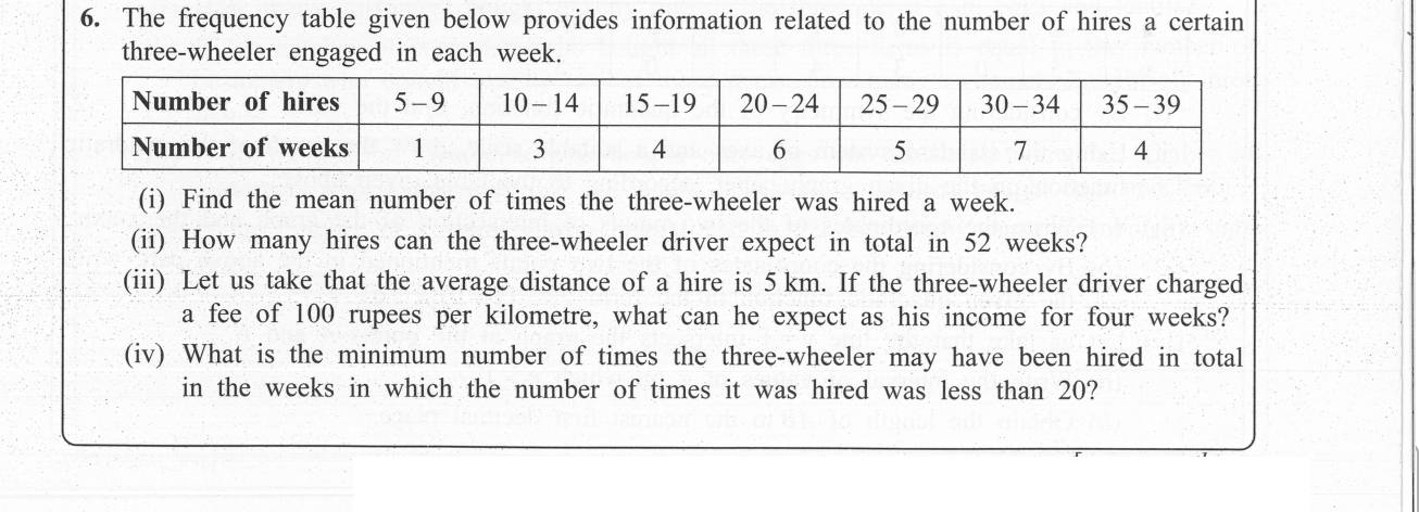 Paper II Part A Q6: Mean weekly hires from grouped data; projections and a minimum