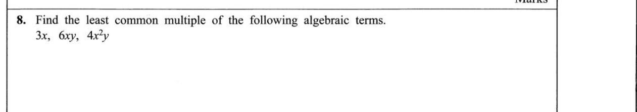 Paper I Part A Q8: LCM of three algebraic terms