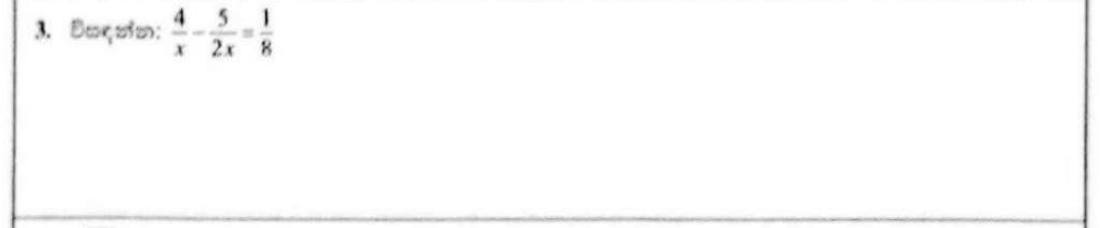 Paper I Part A Q3: Solve an equation with algebraic fractions